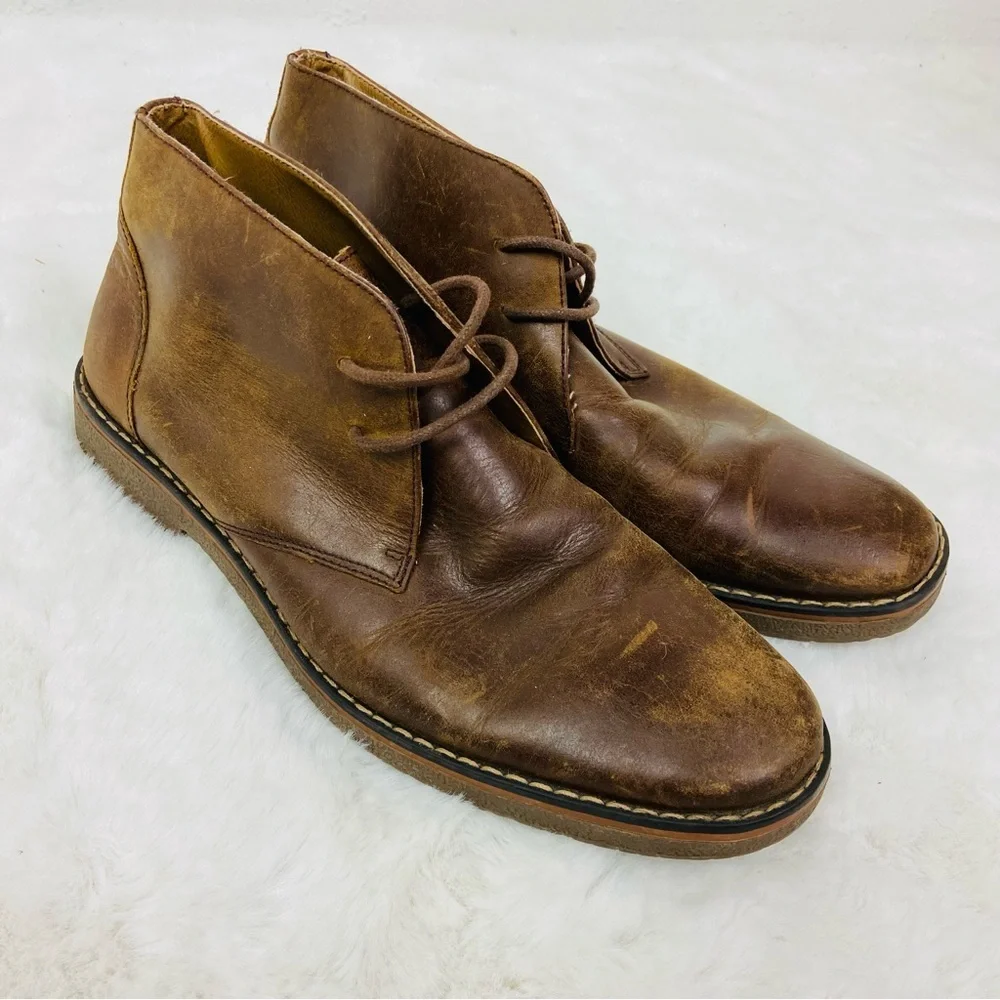 ST. John’s bay Men's Brown Leather Ankle Boots size 10